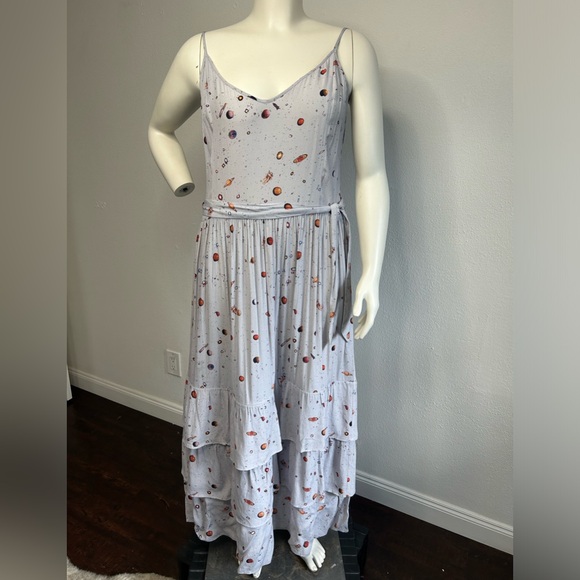 KINDOM  Intergalactic Space Planet Pattern Dress Adjustable Length sz 2X - Picture 1 of 14